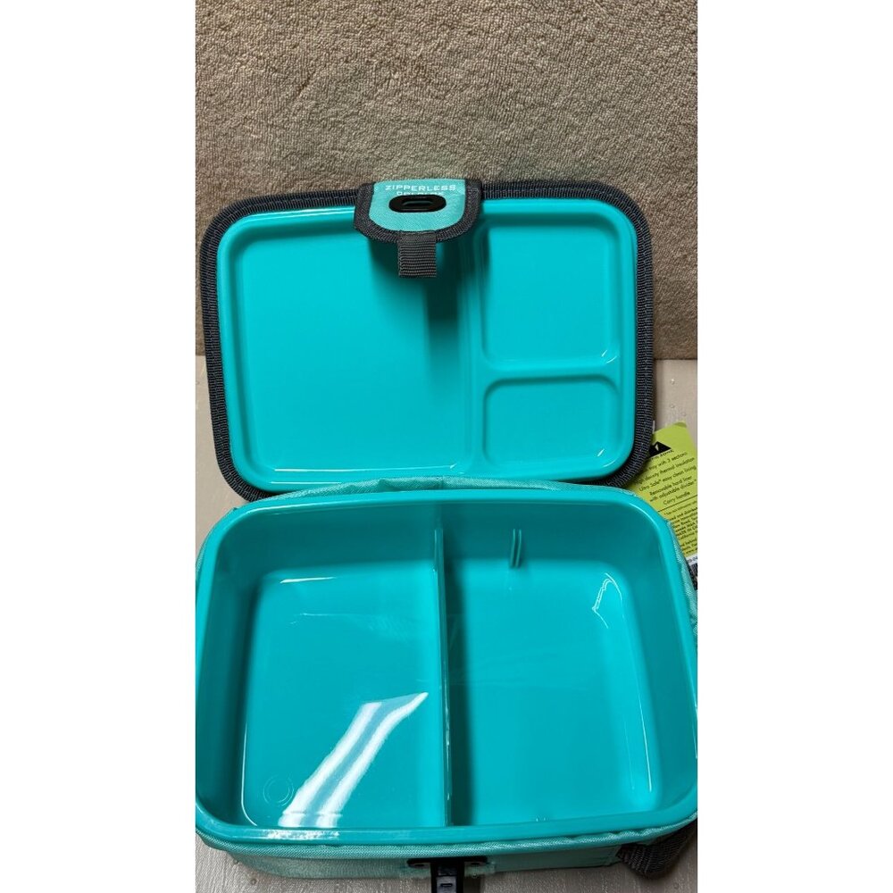 arctic zone insulated lunch bag box zipperless lid built in lunch tray new